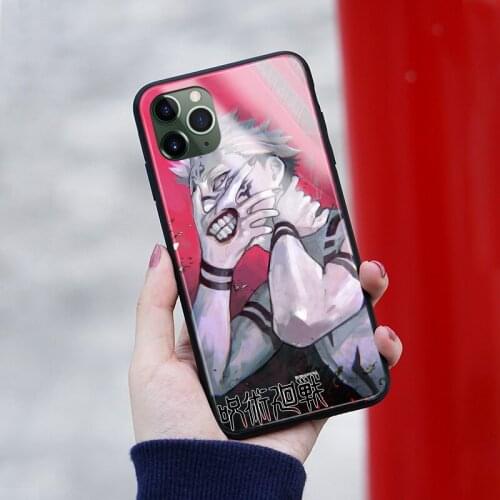 Sukuna Jujutsu Kaisen Glass Soft Silicone Phone Case FOR iPhone SE 6s 7 8 Plus X XR XS 11 12 Mini Pro Max Sumsung Cover Shell