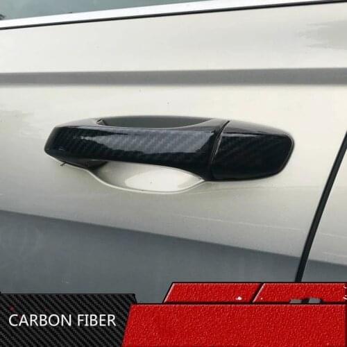 For Volkswagen VW Golf 7 Skoda Octavia A7 2014 2015 2016 2017 2018 Carbon Fiber Car Door Handle Cover Trims Sticker Accessories