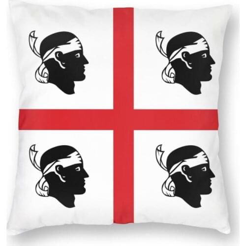 Flag Of Sardinia Cushion Cover Two Side Italy Sardegna Four Moors Floor Pillow Case for Car Custom Pillowcase Home Decoration
