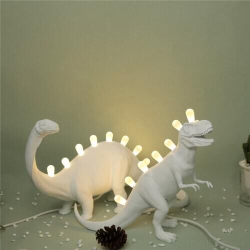 Italy New Creative Dinosaurs Table Lamp Resin Tyrannosaurus Rex DIY Table Lights Childrens Gifts Toys Dinosaurs Model