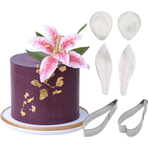 2021 NEW Lily Narcissus Petal Leaf Silicone Mould Simulation Fondant Flower Texture Cake Stamper Printing Mold