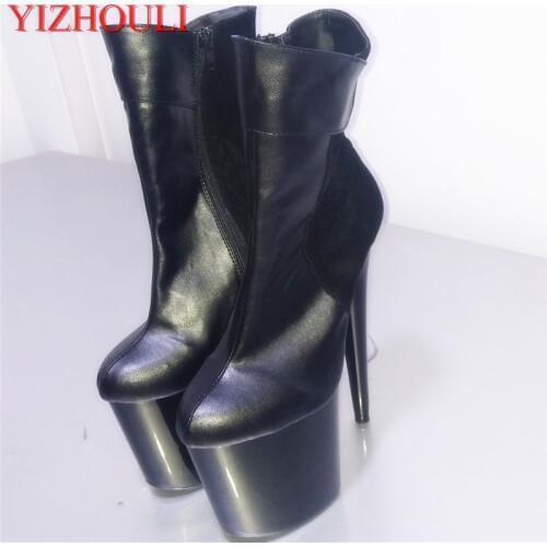 New 20cm thin heel, model pole dancing performance high heel ankle boots, nightclub dance shoes