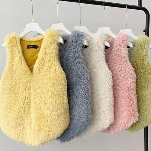 Herstory New Autumn Winter Fashion Faux Fur Vests Women Warm Thick High Quality Fur Coats Jackets Slim Fox Fur Sleeveless Coats