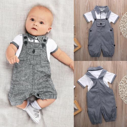 New 2PCS Set Baby Boys Cloth Set Infants T-shirt Top+Bib Pants Kids Jumpsuit Newborn Overall Costume Baby Clothing Babys Sets
