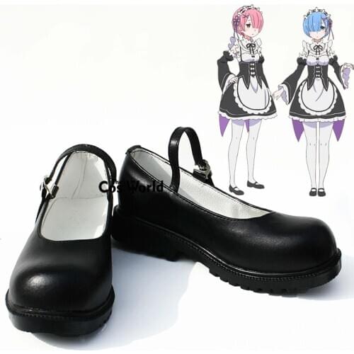 Re:Zero Kara Hajimeru Isekai Seikatsu Ramu Remu Anime Customize Cosplay Flat Shoes