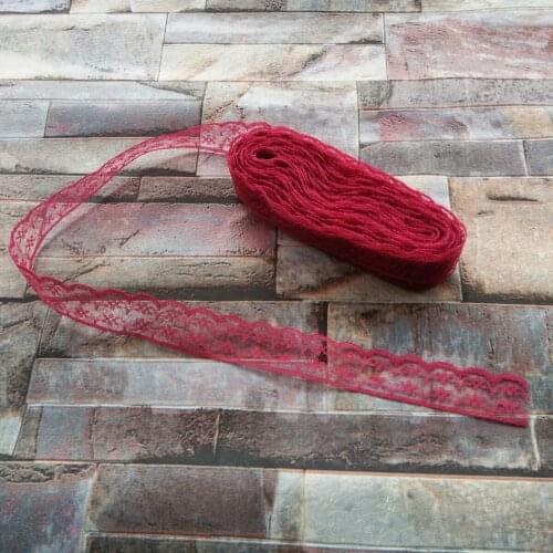 Wholesale 10 yards 22mm Width Wine Red Lace Ribbon Embroidery Lace DIY Jewelry Decoration Clothing Accessories