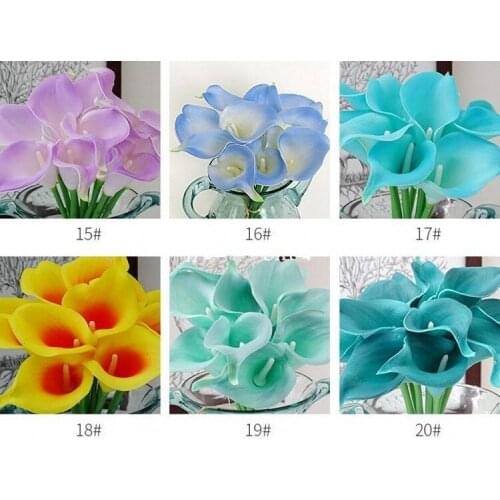 Wholesale 100pcs Real Touch Decorative Artificial Flowers Calla lily Wedding Bouquet Artificial Bride flowers Party Supplies