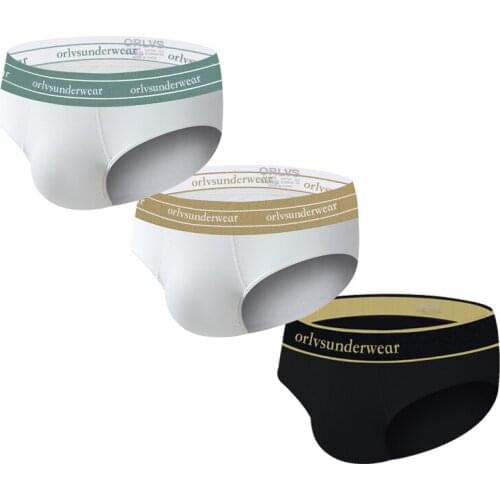 ORLVS 3PCS/Lot Sexy Men Underwear Men Briefs 3 Colors Cotton Breathable U Convex Panties Cuecas Silp Wholesale Free Shipping
