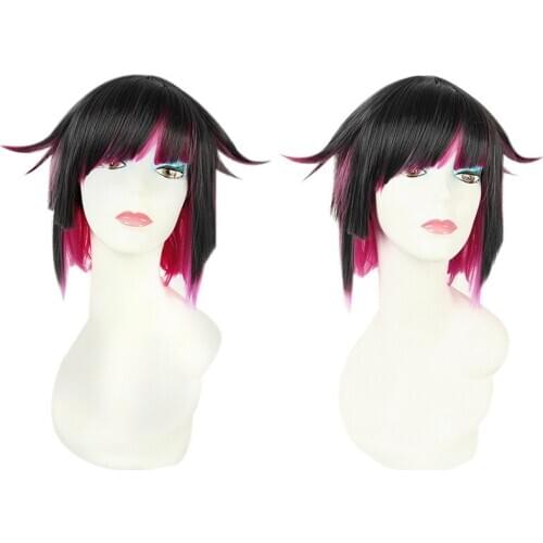 Twisted Wonderland Wig Lilia Vanrouge Wig Pink Mixed Black Cosplay Hair Synthetic Halloween Men Women Unisex Role Play