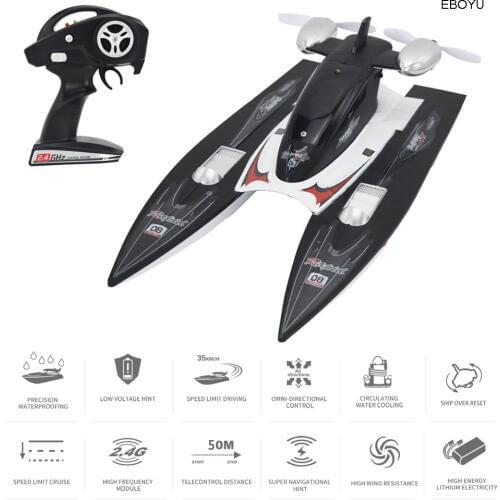 EBOYU FY616 RC Boat 2.4GHz 35km/h High Speed RC Racing Boat Velocity Remote Control Boat Toy for Kids and Adults