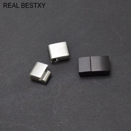 Custom logo Hole Size: 10*3mm Stainless Steel Magnetic Clasp Leather Cord Bracelet End Hidden Buckle DIY Jewelry Accessories