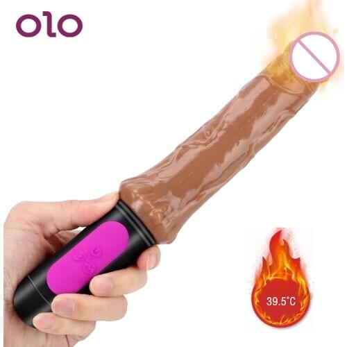 OLO Sex Toy for Woman Bend Soft Huge Penis Adult Products Heating Vibrator G Spot Vagina Anus Stimulation Realistic Dildo