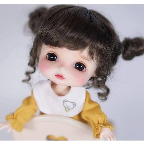 Joint doll head cute OB11 baby head 1/8BJD head resin head DIY naked head obitsu11 makeup doll head and wig YMY 11cm BJD body