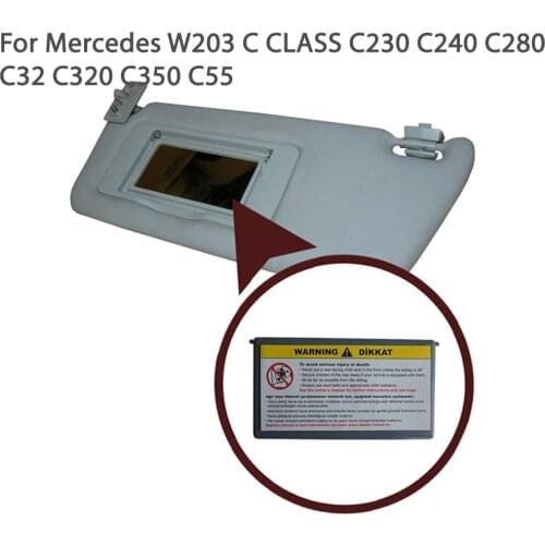 For Mercedes Sun Visor Shade Mirror W203 C CLASS C230 C240 C280 C32 C320 C350 Inner Sunshield Shield Left Front Windscreen