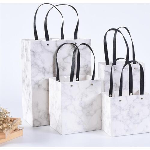 4 Size Marble Color Vintage Wedding Candy Box Gift Bag Kraft Paper Gift Box Chocolate Boxes Cookies Bag Womens Bag Gift Bags