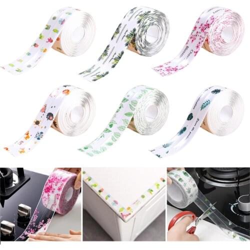 Kitchen Sink Waterproof Sticker Self Adhesive Mildew Proof Tape Bathroom Countertop Toilet Gap Strip Transparent Seam Stickers