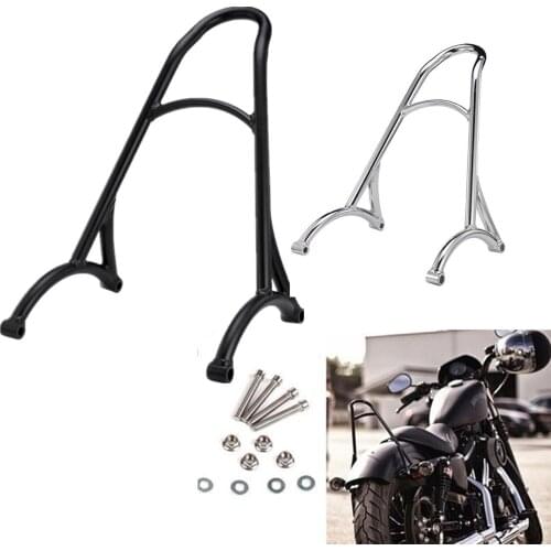 Motorcycle Parts Black/Chrome Short Passenger Sissy Bar Backrest For Harley Sportster XL Iron Nightster 883 1200 04-16 15