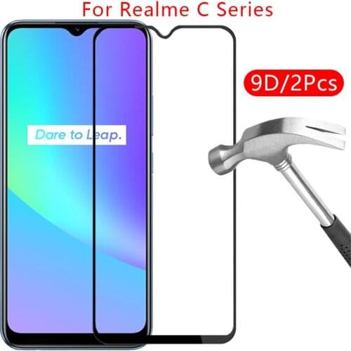 9d screen protector tempered glass case for realme c11 c12 c15 c20 c21 c25 c3 c3i cover on realmi protective phone coque bag 360