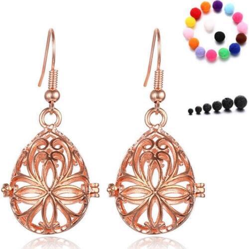 Women`s Fashion Teardrop Locket DIY Diffuser Drop Earring