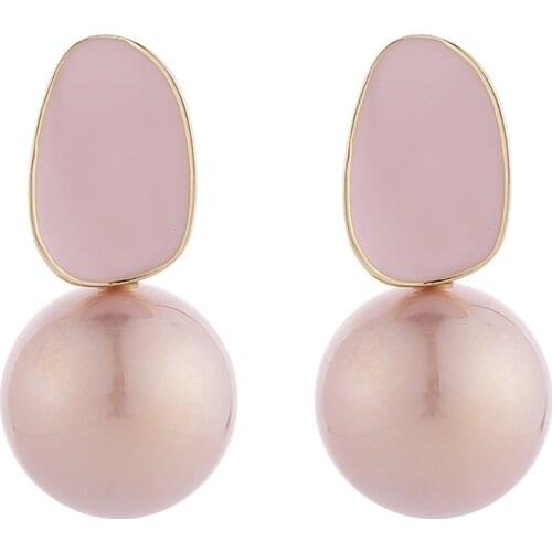 2021 New Arrival Fashion Fine Senior Pearl Drop Clip on Earrings Geometric Metal Elegant No Pierced Women Big Earrings Jewelry