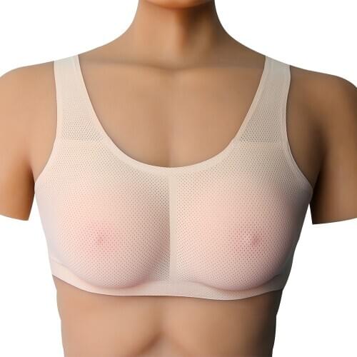 A-E Cup Silicone Breast Prosthetic Underwear Round Fake Breast CD Cross-dressing Underwear Set Fitness and Body Bra