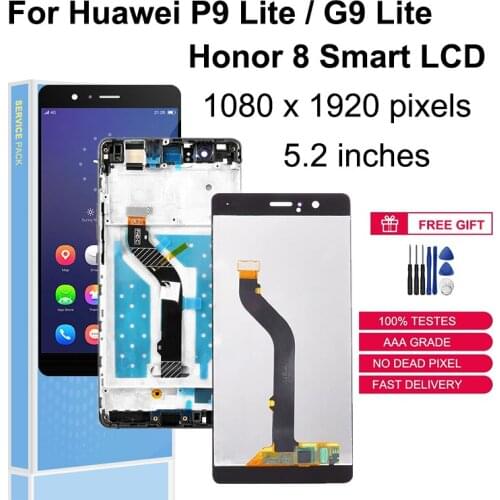 For Huawei P9 Lite Display LCD Touch Screen Digitizer For Huawei G9 Lite LCD Honor 8 Smart Display Replacement Parts With Frame