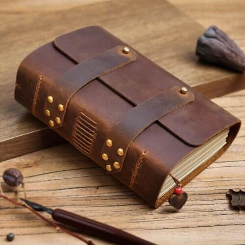 240 Sheets Genuine Leather Journal Doodle Sketch Book Handwriting Book 100g Kraft Paper Handmade Birth Wedding Gift