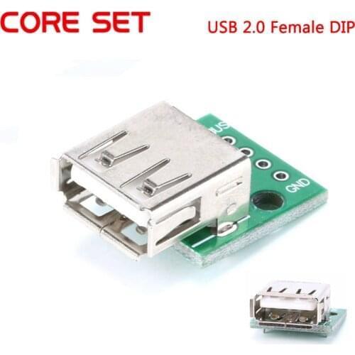 10pcs Type A USB Female To DIP 2.54MM PCB Board Adapter Converter USB connector usb female For Arduino