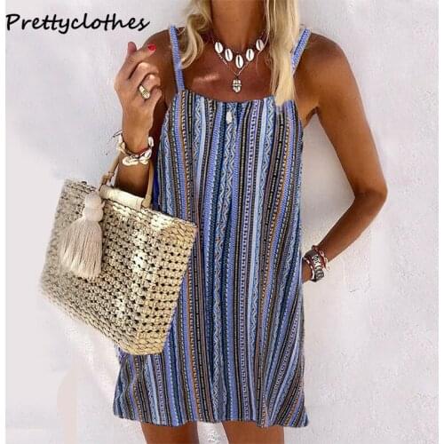 2021 Summer Striped Sexy Halter Camisole Dresses Clothing WomenS Clothes Short-Sleeved Dress Sexy Sling Vintage Woman Fashion