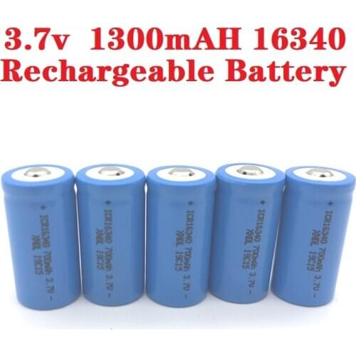 3.7V 1300mAh 16340 Rechargeable Batteries CR123A Li-ion Battery LED Flashlight Travel Wall Charger For 16340 CR123A 3.7v Battery