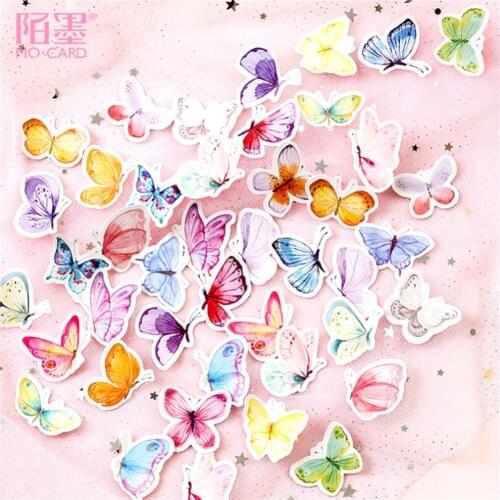 40 PCS Pretty Butterfly Sticker Animal Cute Decals Stickers Gifts for Children to Laptop Suitcase Guitar Fridge Bicycle Car