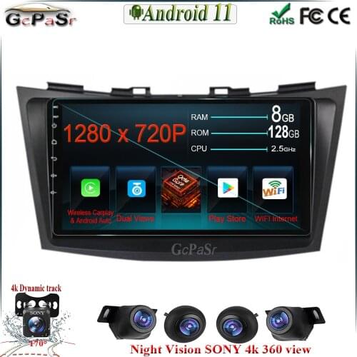 DSP IPS Android 11 Car Stereo Multimedia Player for Suzuki Swift 2011-2015 Car Radio Multimedia Player GPS Navigation BT WIFI