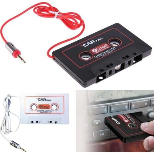 White Color Car Cassette Tape Adapter MP3 CD Player 3.5mm Jack Tape Converter Auto AUX Audio for Mobile Phone