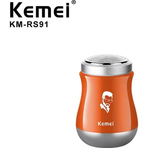 Kemei KM-RS91 Men Electric Face Shaver Razor For Men Rechargeable Stainless Steel Blade Shaving Machine Razor Rotating Portable