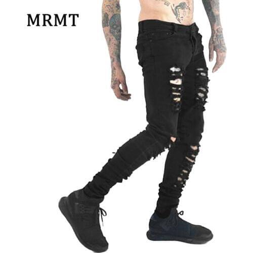 Black bubble club havoc black jeans narrow feet high street punk rock micro elastic fabric cultivate ones morality hardcore FOG