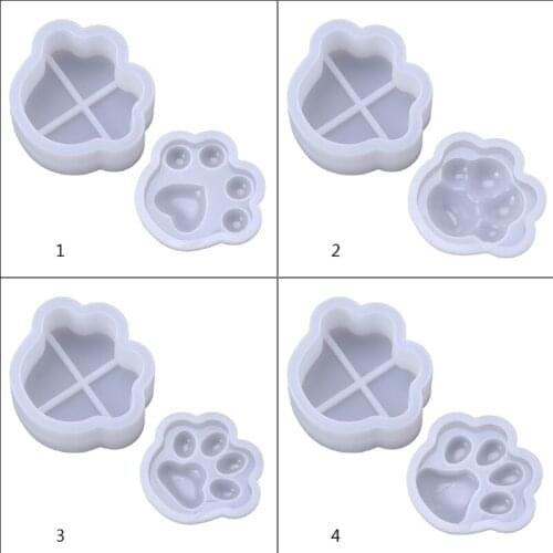 Epoxy Crystal Resin Silicone Mold 1 Set Dog Paw Storage Box Mould for DIY Home Decoration Jewelry Making