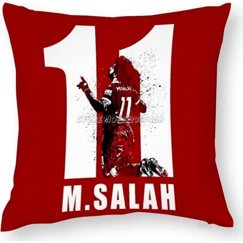 Soccer Art Salah On White 11 2 Pillow Case Cushions for Living Room Sofa Cushion Covers Decorative Throw Pillow Cover Football S