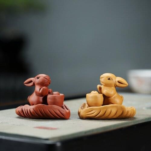 All handmade quality yixing purple sand tea wholesale pet wing play rabbit tea furnishing articles support mixed batch