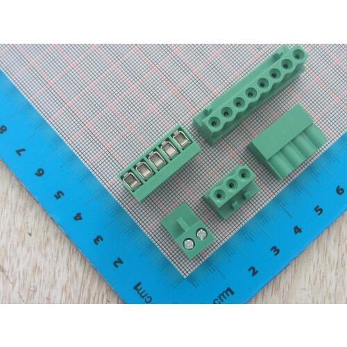 20pc Terminal plug type 300V 10A 5.08mm pitch connector pcb screw terminal block 2P 3P 4P 5P 8P socket