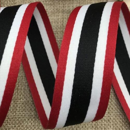 1M 3cm width Red White Black Canvas Strap Ribbon Cable Backpack Straps Handband Flat Stain Belt DIY Cloth Hat Sewing Accessories