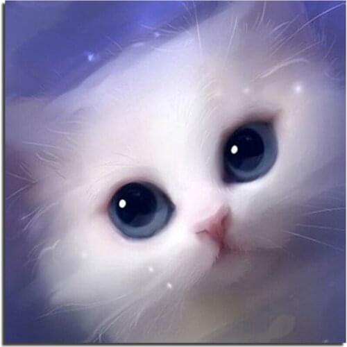 Lovely Cat Full 3D Diamond Painting DIY Diamond Embroidery Cross Stitch Wall Sticker Square Crystal Mosaic Pictures Stickers