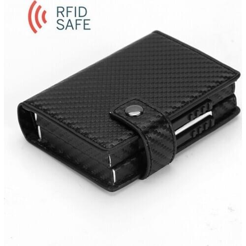 2019 Fashion Mini Wallet Credit Card Holder Aluminum Alloy Anti-Theft RFID Protection Bank Card Case Dual Metal Box Card Bag