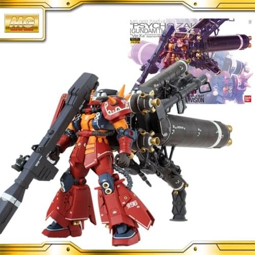 BANDAI GUNDAM MG VER.KA 1/100 MS-06R EDITION OF THE ZAKU HIGH MOBILITY TYPE model kids assembled Robot Anime action figure toys