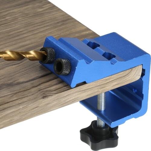 Pocket Hole Jig Kit 15 Degree Dowel Drill Joinery Kit Oblique Hole Locator with 9mm Step Drill Bit Doweling Hole Puncher Clamp