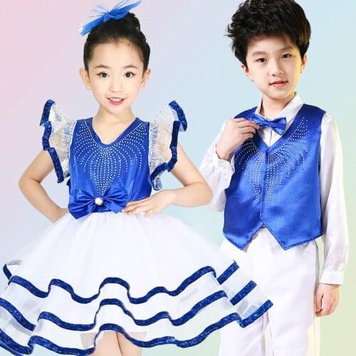 New Arrivel Children Stage Dance Costume Girls Chorus Singing Costume Boy School Chorus Costume Dress Performance Clothing 89