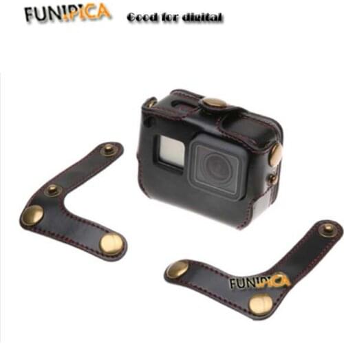NEW camera Accessories for Gopro hero5/6 Leather protection cover with Strap free shipping