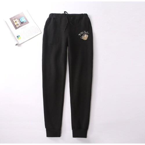 New Winter Plus Velvet Sweatpants Women Autumn Embroidery Thick Warm Harem Pants Women Fleece Ankle-Length Pants Casual Trousers