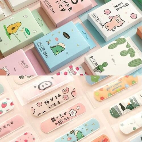 20pcs/box Breathable Cute Cartoon Band Aid Hemostasis Adhesive Bandages Outdoor Portable First Aid Emergency for Kids Children
