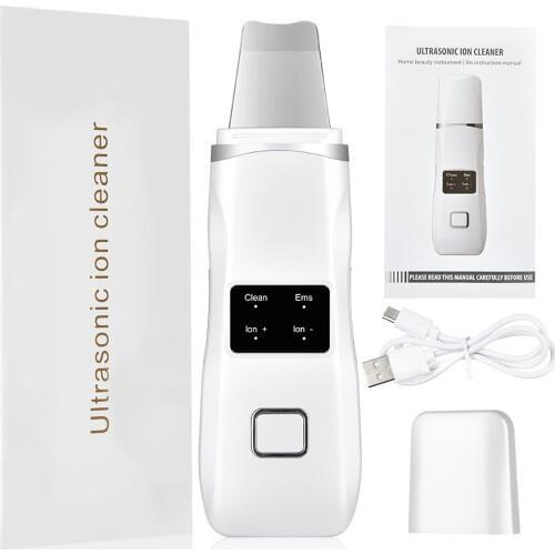 Professional Ultrasonic Facial Skin Scrubber Ion Deep Face Cleaning Peeling Rechargeable Skin Care Device Beauty Instrument
