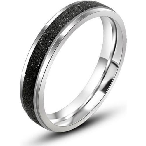 Simple Ring Female High Quliaty Fine Polish Stainless Steel Ring Double Colour Scrub Rings 316L Stainless Steel Rings For Women